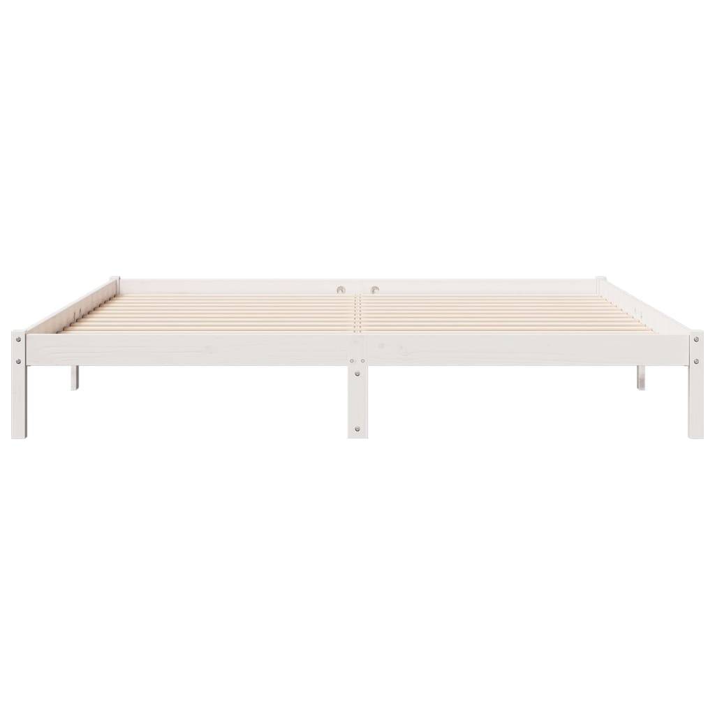 vidaXL Massivholzbett Extra Lang ohne Matratze Weiß 180x210 Kieferholz