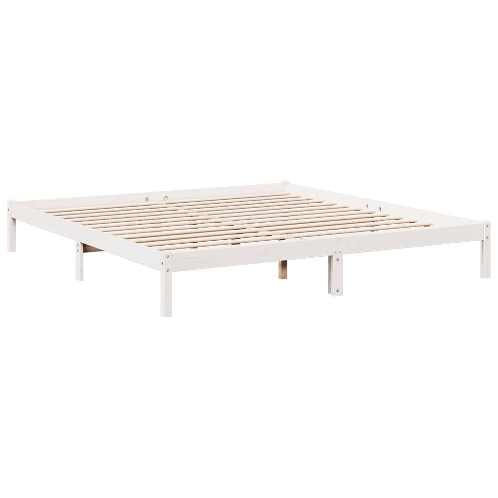 vidaXL Massivholzbett Extra Lang ohne Matratze Weiß 180x210 Kieferholz