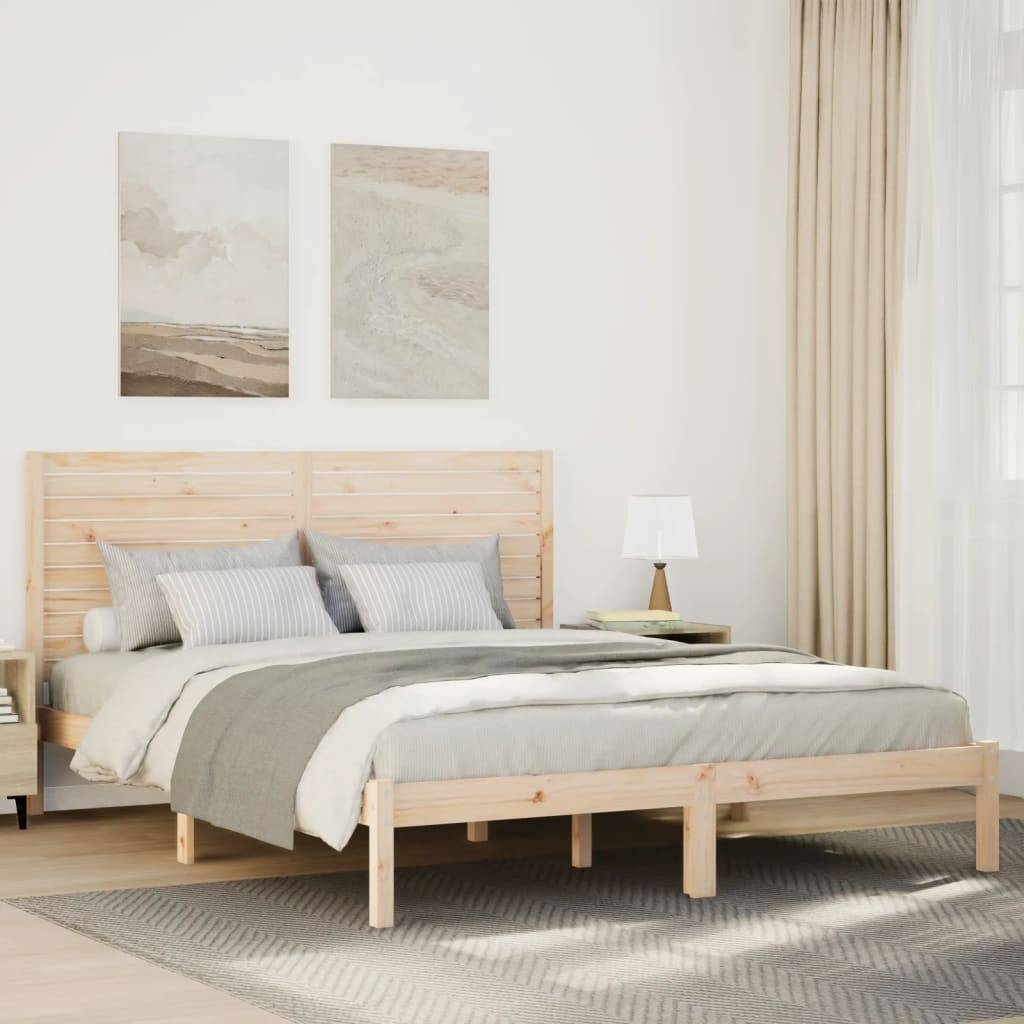 vidaXL Massivholzbett Extra Lang ohne Matratze 140x220 cm