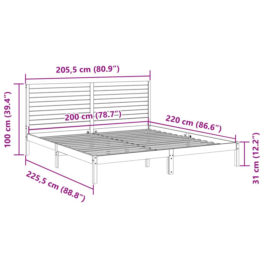 vidaXL Massivholzbett Extra Lang ohne Matratze Weiß 200x220 cm