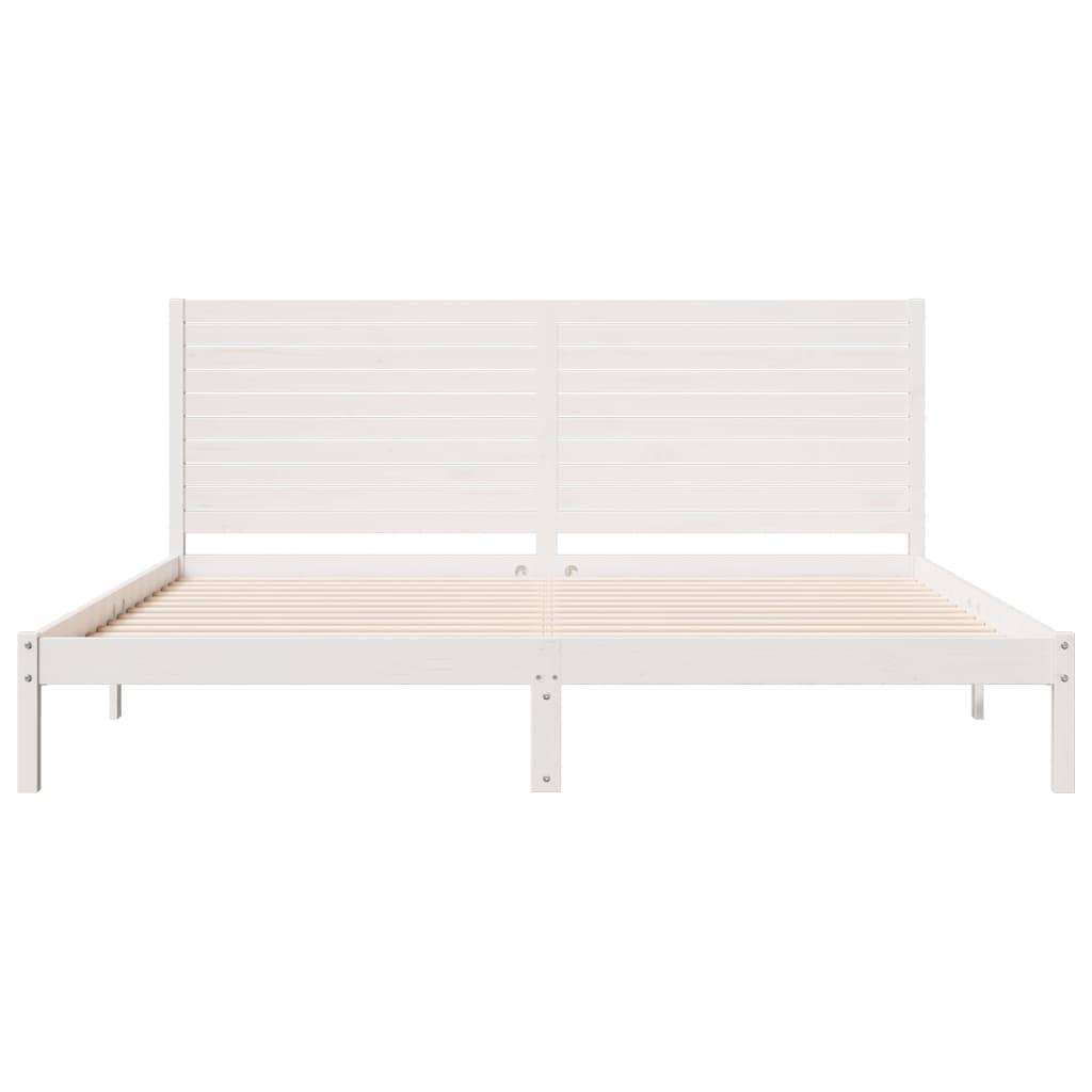 vidaXL Massivholzbett Extra Lang ohne Matratze Weiß 200x220 cm