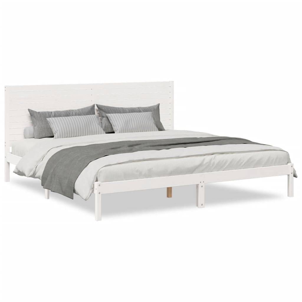 vidaXL Massivholzbett Extra Lang ohne Matratze Weiß 200x220 cm