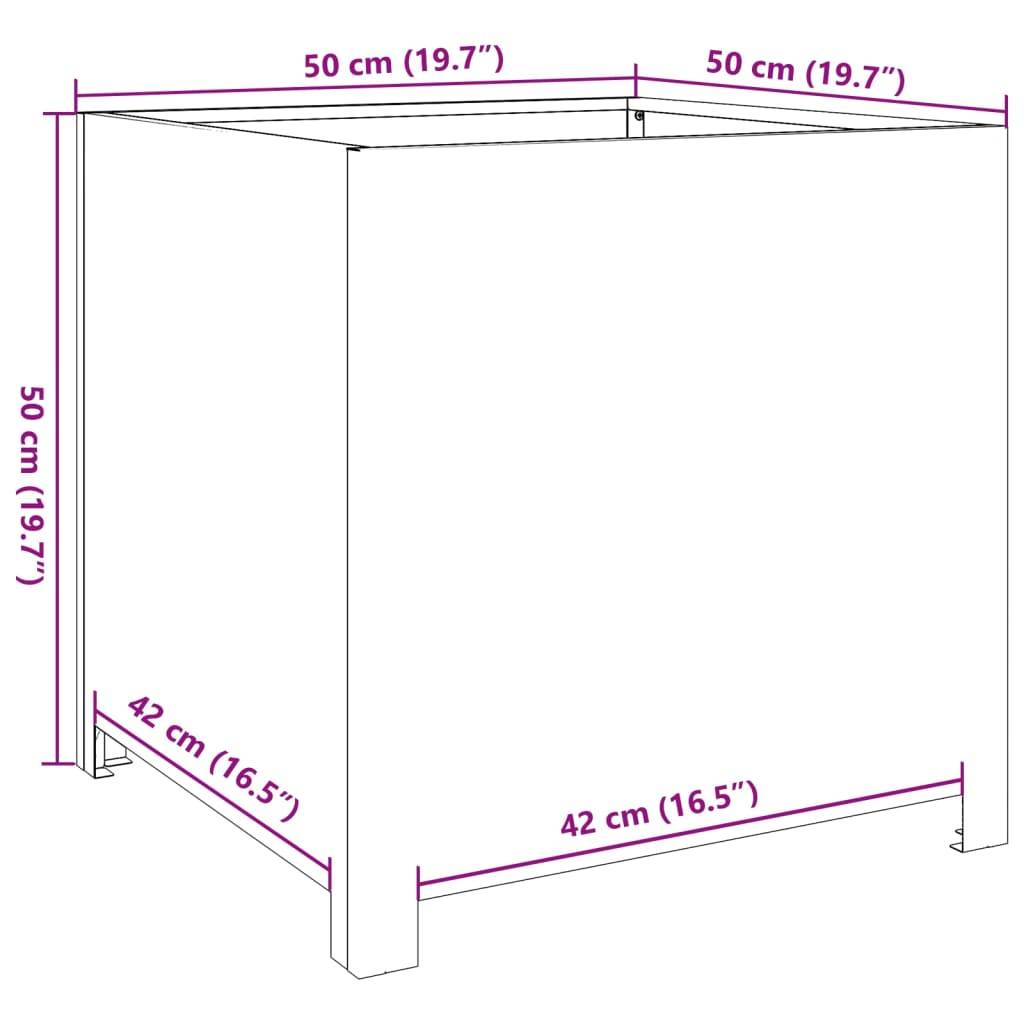 vidaXL Pflanzkübel 50x50x50 cm Verzinkter Stahl