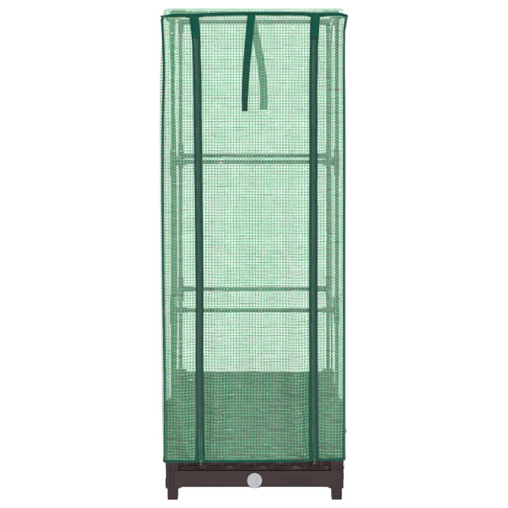 vidaXL Hochbeet mit Gewächshaus-Aufsatz Rattan-Optik 40x40x123 cm
