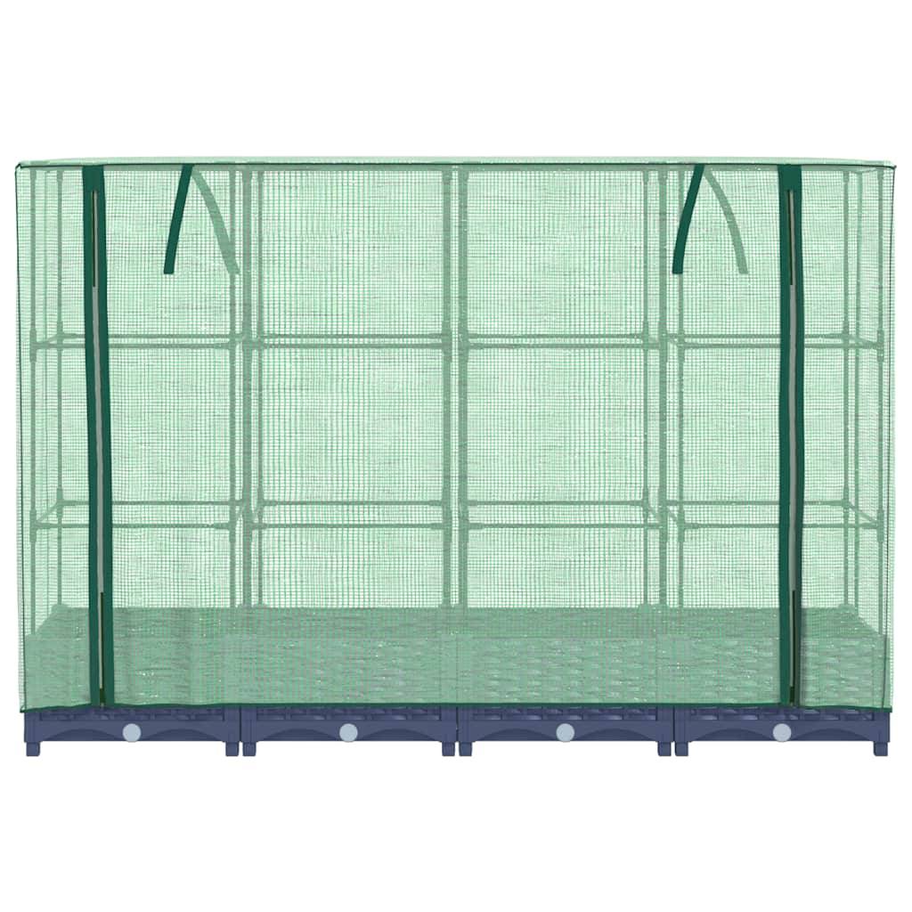 vidaXL Hochbeet mit Gewächshaus-Aufsatz Rattan-Optik 160x40x123 cm