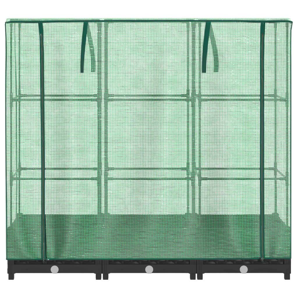 vidaXL Hochbeet mit Gewächshaus-Aufsatz Rattan-Optik 120x40x123 cm