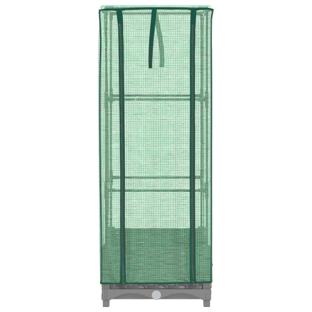vidaXL Hochbeet mit Gewächshaus-Aufsatz Rattan-Optik 40x40x123 cm