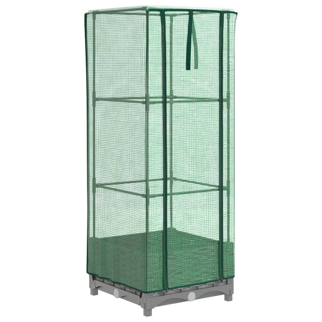 vidaXL Hochbeet mit Gewächshaus-Aufsatz Rattan-Optik 40x40x123 cm