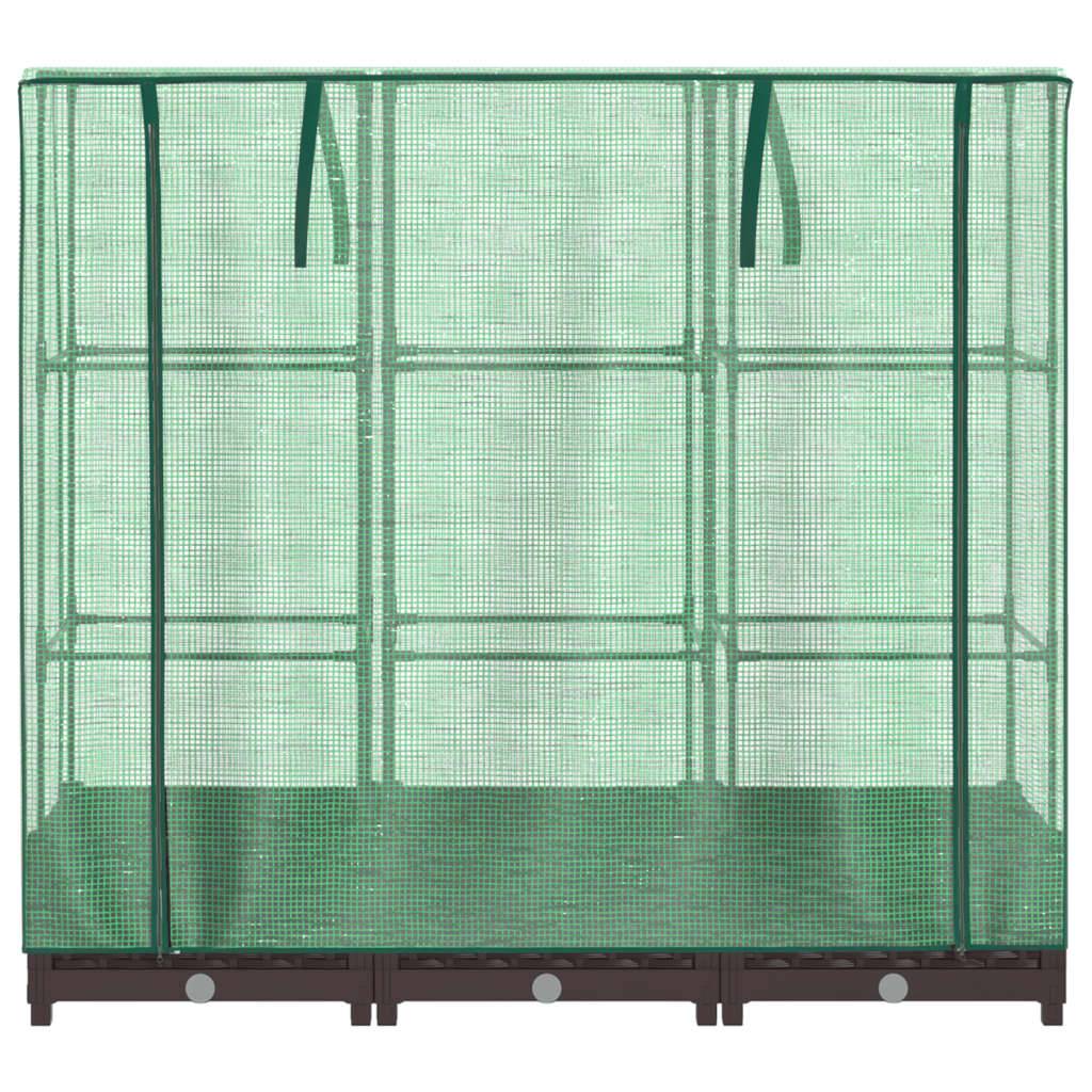 vidaXL Hochbeet mit Gewächshaus-Aufsatz Rattan-Optik 120x40x123 cm