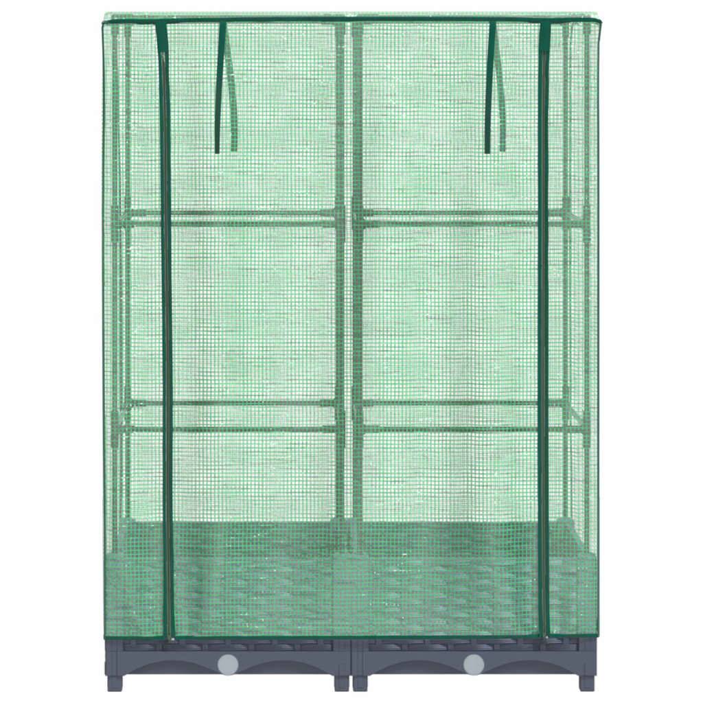 vidaXL Hochbeet mit Gewächshaus-Aufsatz Rattan-Optik 80x40x123 cm