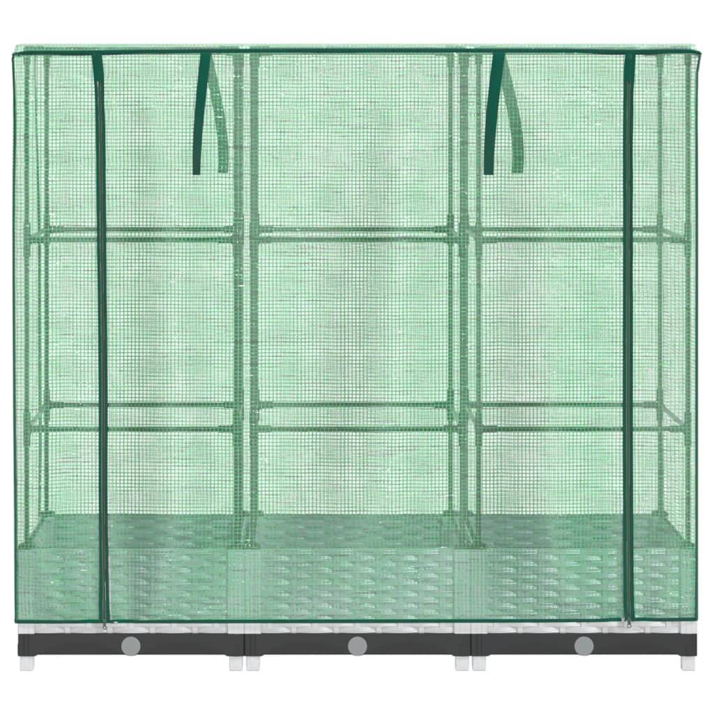 vidaXL Hochbeet mit Gewächshaus-Aufsatz Rattan-Optik 120x40x123 cm