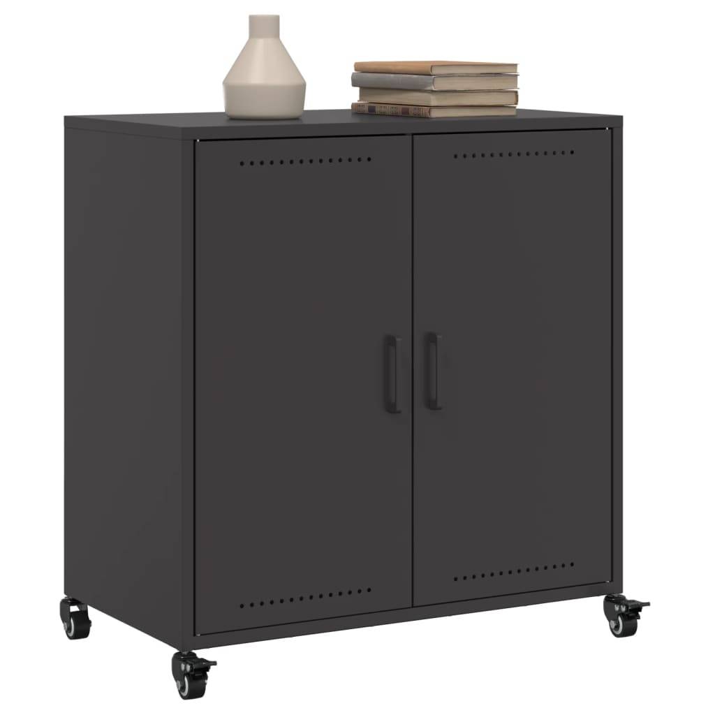 vidaXL Sideboard Schwarz 68x39x72 cm Stahl