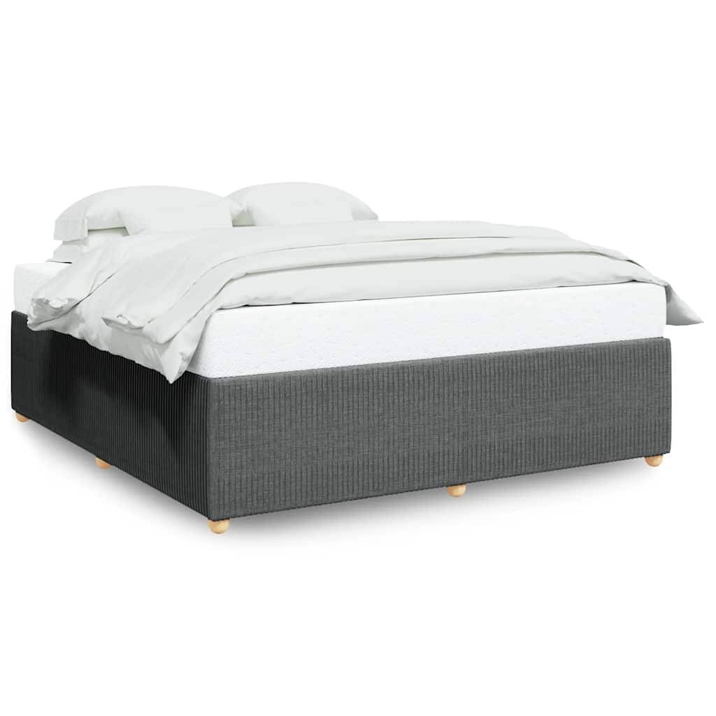 vidaXL Bettgestell ohne Matratze Dunkelgrau 200x200 cm Stoff