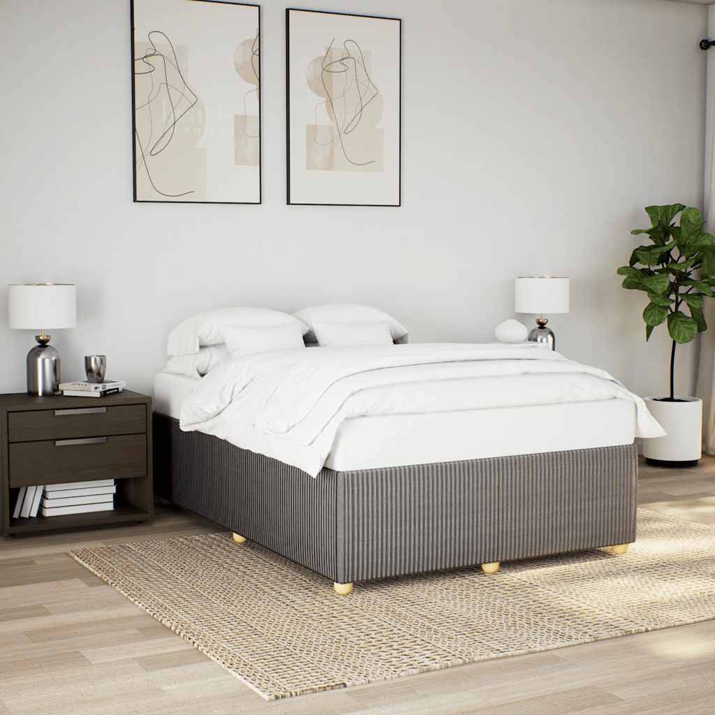 vidaXL Bettgestell ohne Matratze Taupe 160x200 cm Stoff