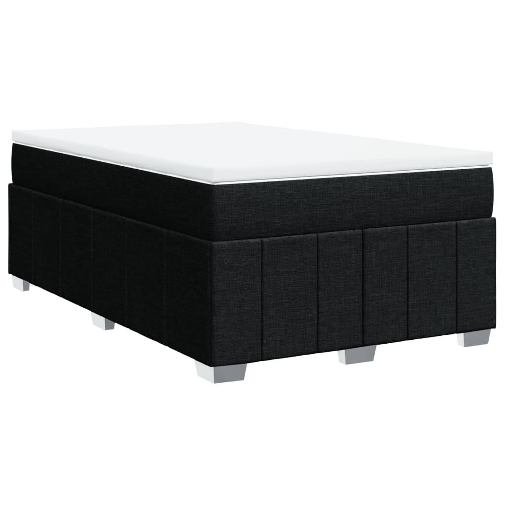 vidaXL Boxspringbett mit Matratze Schwarz 120x200 cm Stoff