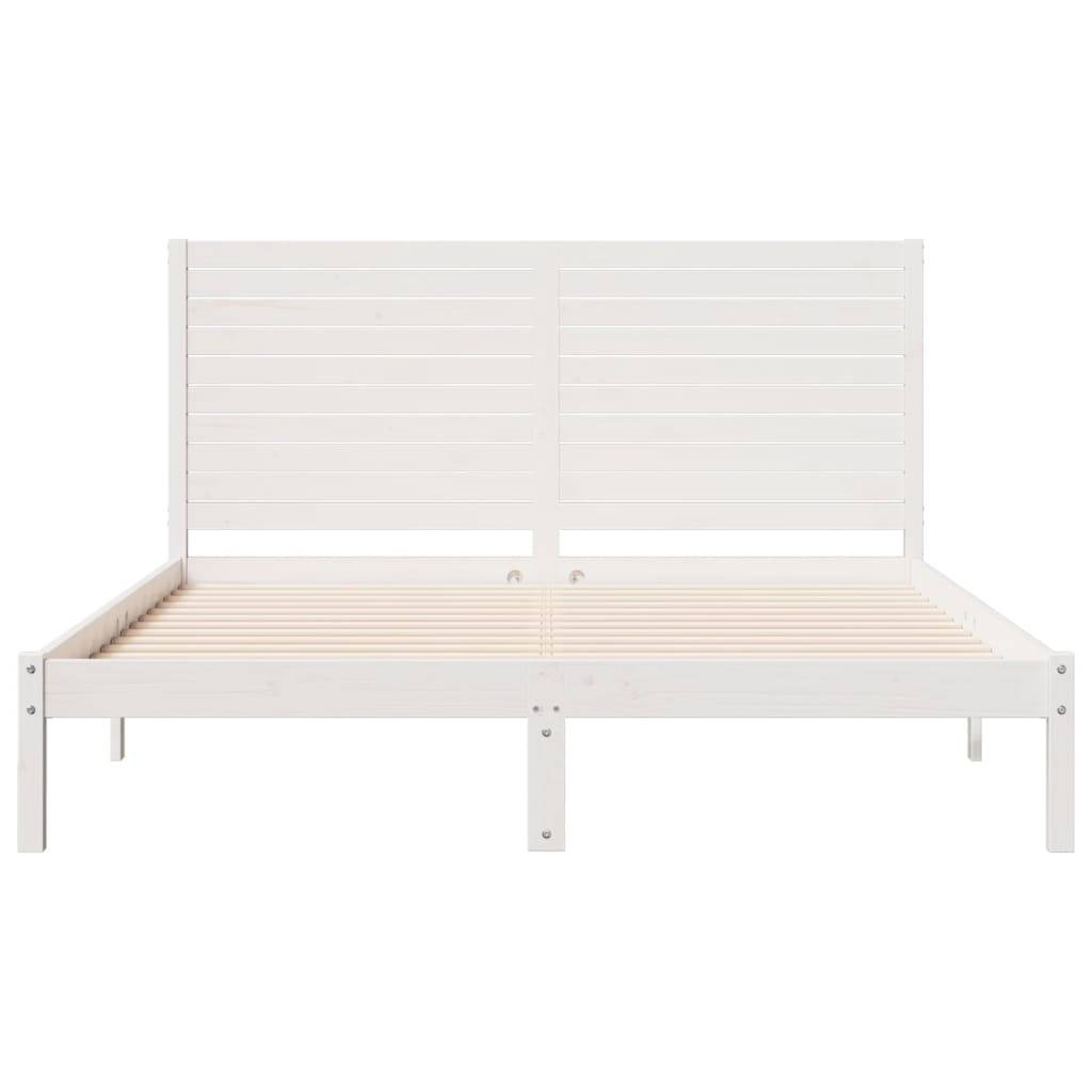 vidaXL Massivholzbett Extra Lang ohne Matratze Weiß 160x210 cm