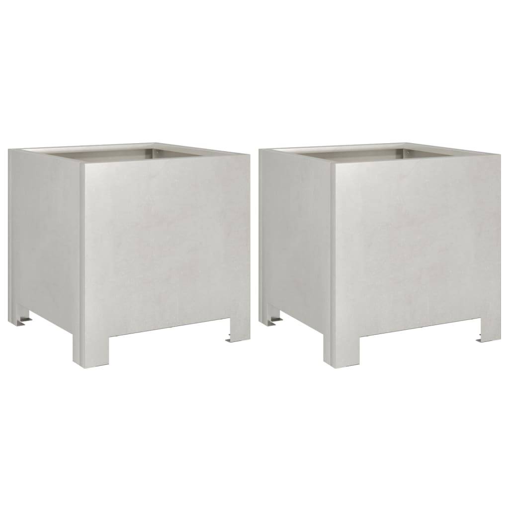 vidaXL Pflanzkübel 2 Stk. 30x30x30 cm Edelstahl