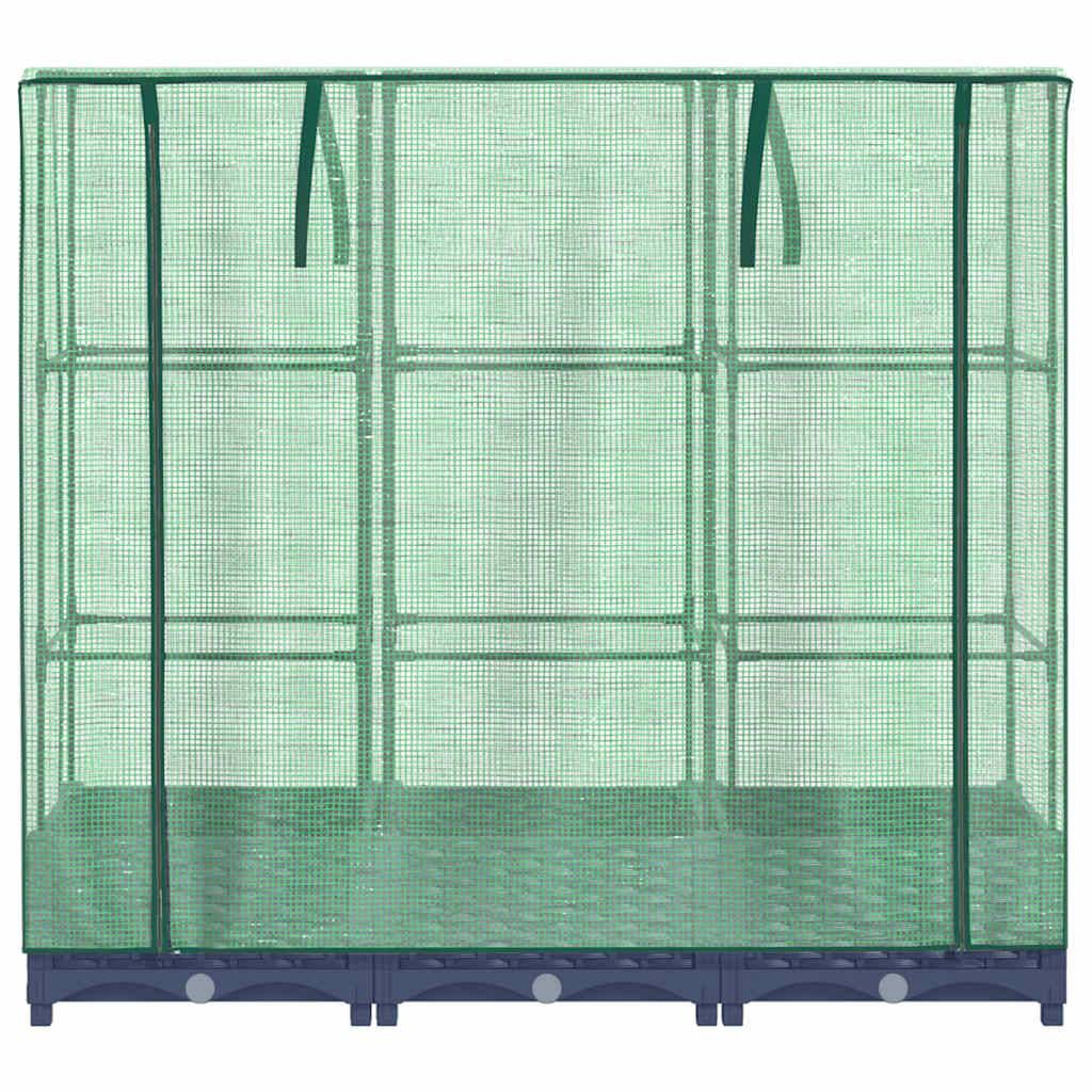 vidaXL Hochbeet mit Gewächshaus-Aufsatz Rattan-Optik 120x40x123 cm