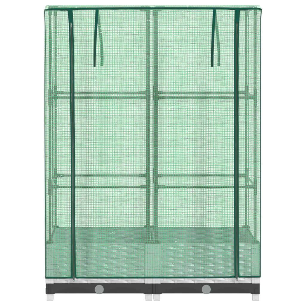 vidaXL Hochbeet mit Gewächshaus-Aufsatz Rattan-Optik 80x40x123 cm