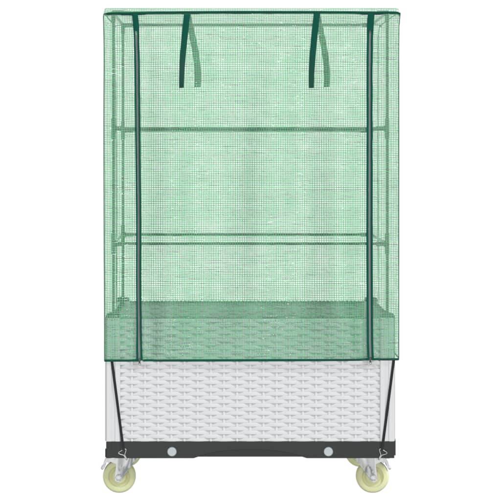 vidaXL Hochbeet mit Aufsatz und Rollen Rattan-Optik 80x50x182 cm