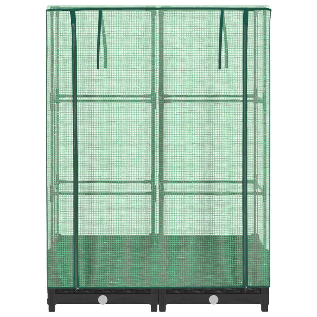 vidaXL Hochbeet mit Gewächshaus-Aufsatz Rattan-Optik 80x40x123 cm