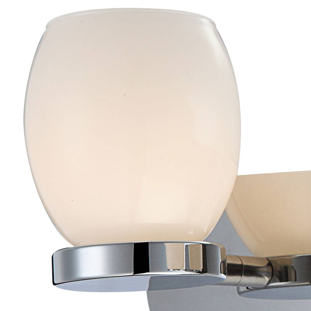 Wandleuchte Badezimmerleuchte Wohnzimmerlampe Flurleuchte Esszimmerlampe, Metall Glas Silber, 2 Flammig, LED 3W 180Lm 3000K warmweiß, B 25 cm