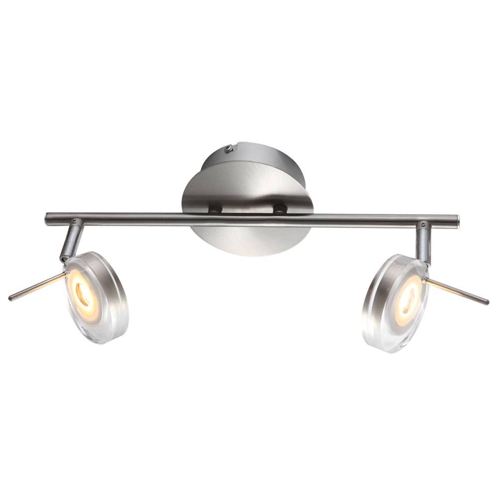 Deckenlampe Deckenleuchte Spotlampe Spotleuchte Wohnzimmerlampe, Spots beweglich, Nickel matt, LED 5W 375Lm warmweiß, LxBxH 35,5x8x18,5cm
