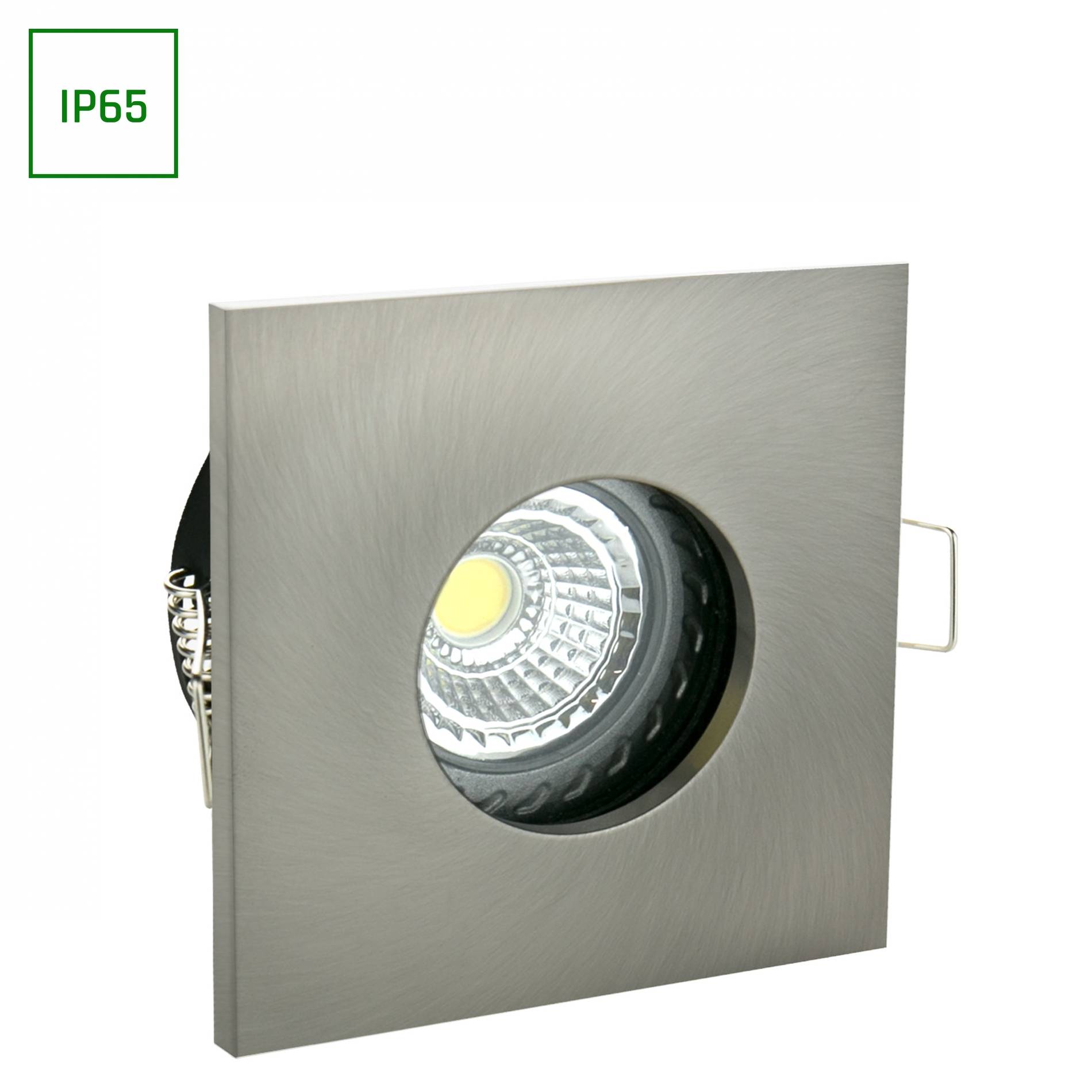 Spectrum LED Einbaustrahler GU10 Spot Badezimmer Downlight IP65 max. 10W eckig silber