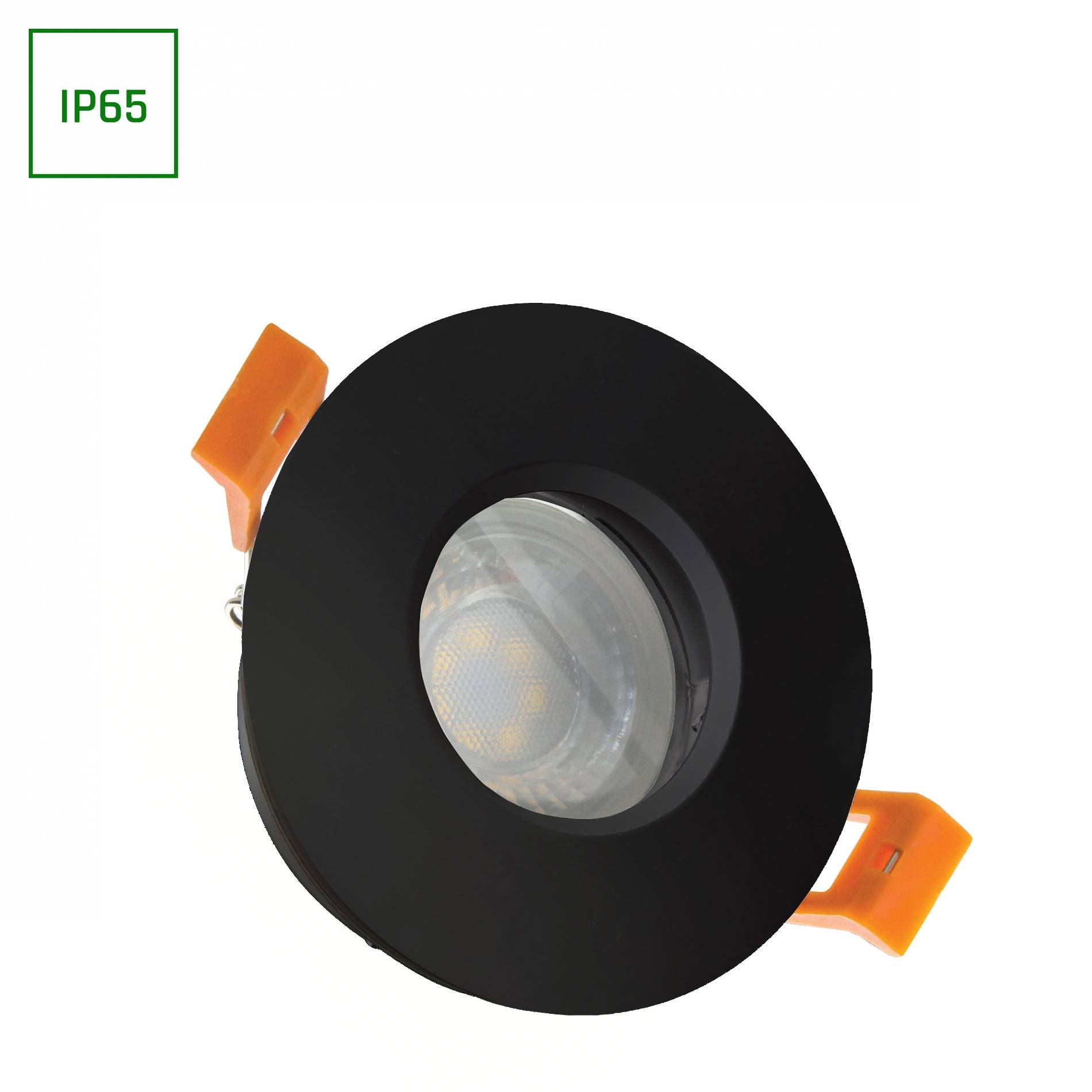 Spectrum LED Einbaustrahler GU10 Spot Badezimmer Downlight IP65 max. 10W rund schwarz