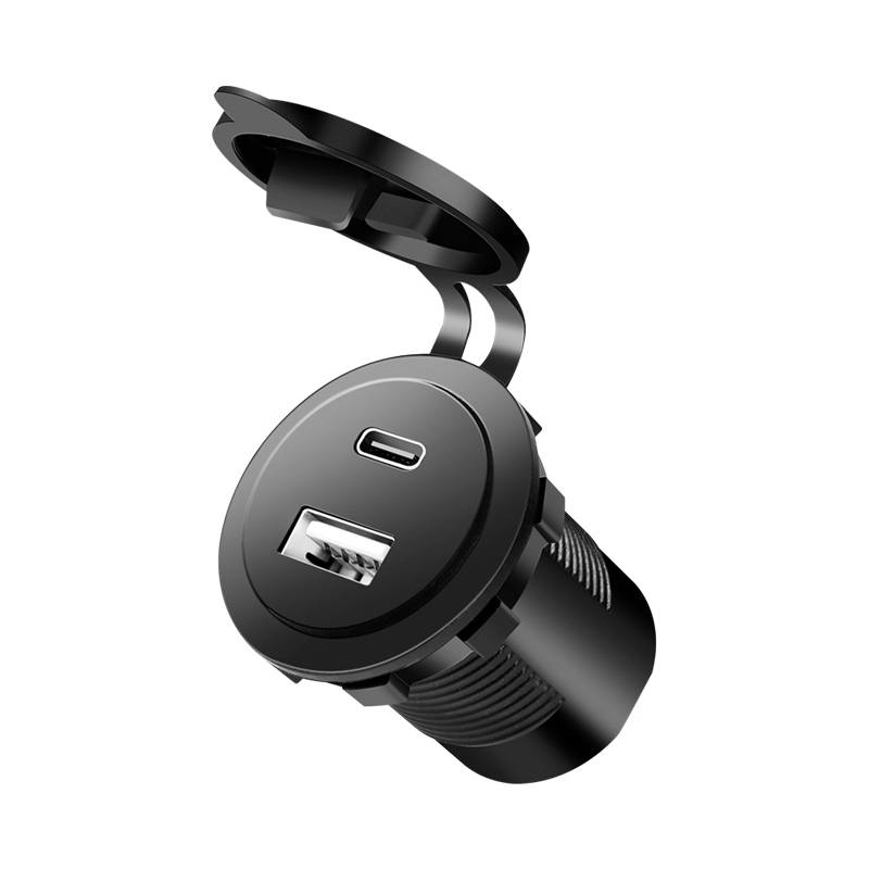 LogiLink Dual-KFZ-Einbau-Ladeadapter, USB-A & USB-C Kupplung