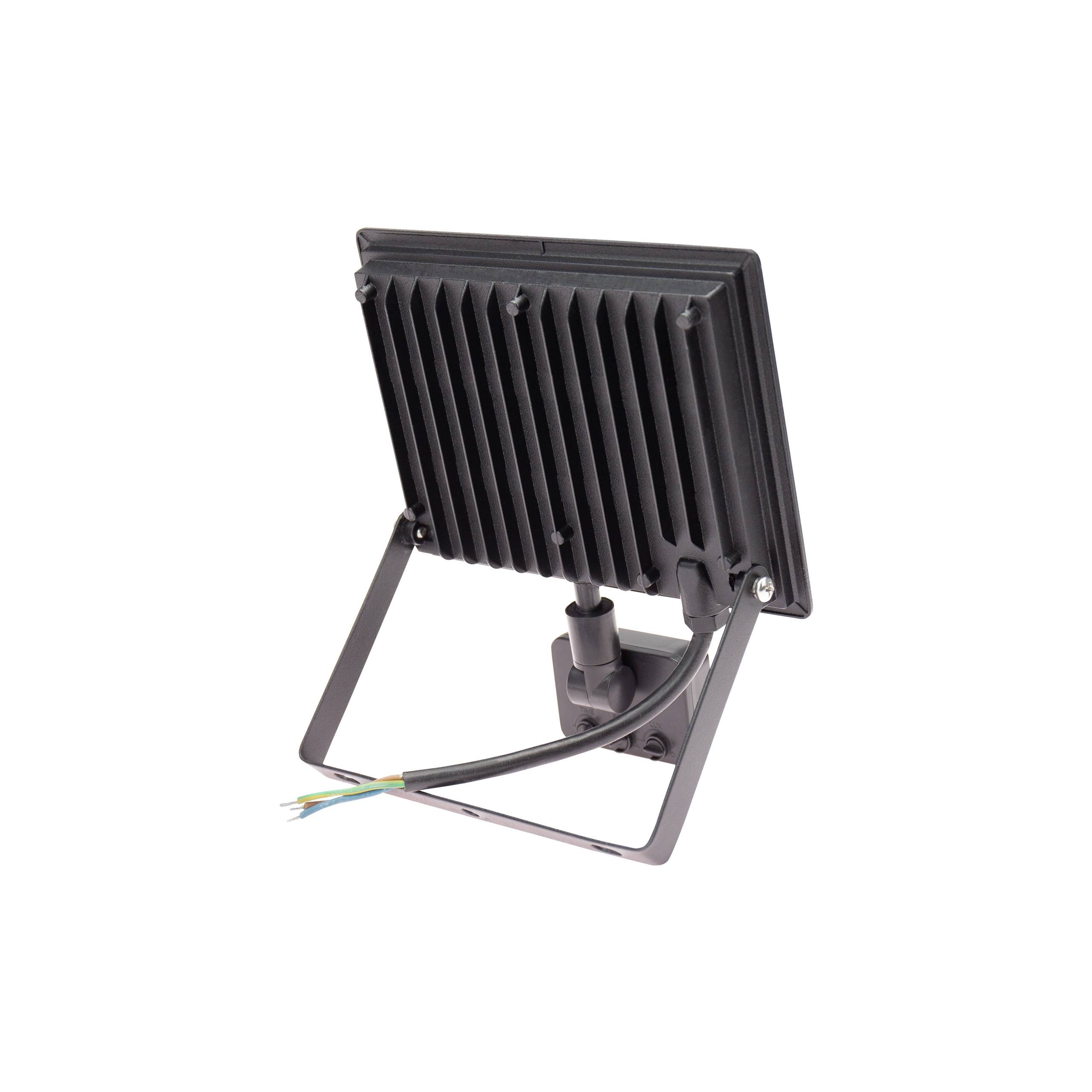 Spectrum LED LUX3 Fluter schwarz 50W Strahler 4500lm IP44 Neutral 4000K mit Bewegungsmelder