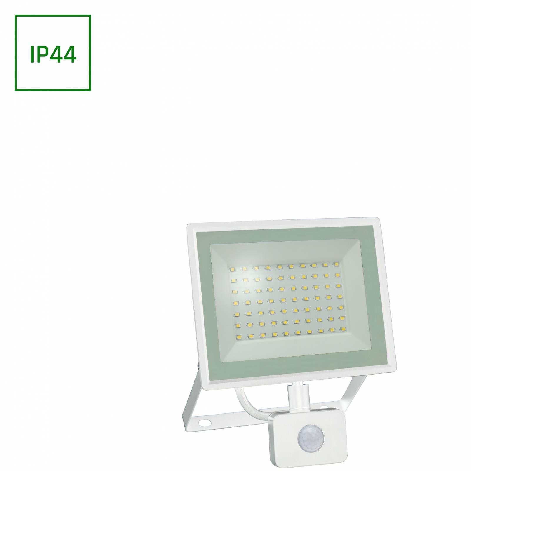 Spectrum LED LUX 3 Fluter weiß 50W Strahler 4300lm IP44 Warmweiß 3000K mit Bewegungsmelder