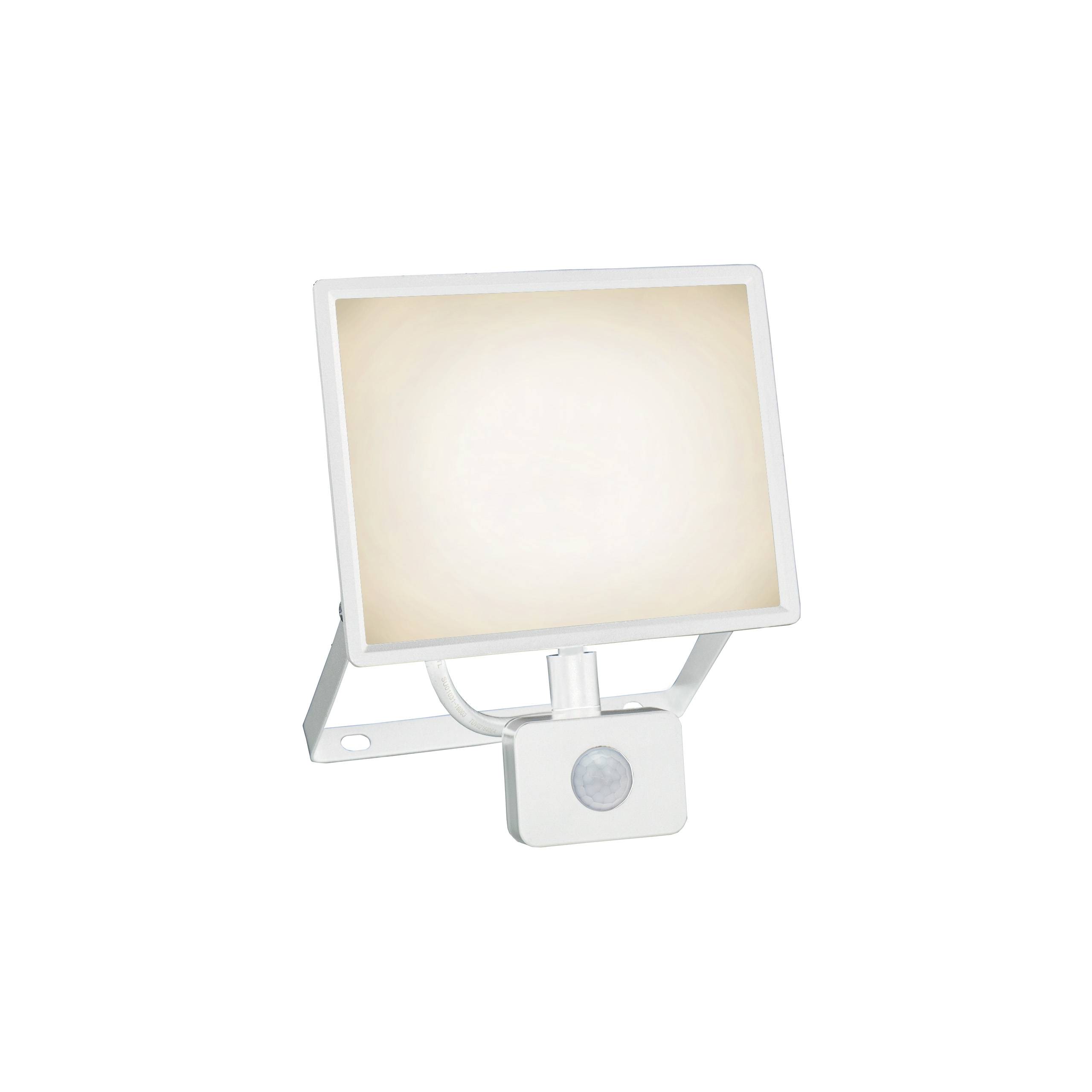 Spectrum LED LUX 3 Fluter weiß 50W Strahler 4300lm IP44 Warmweiß 3000K mit Bewegungsmelder