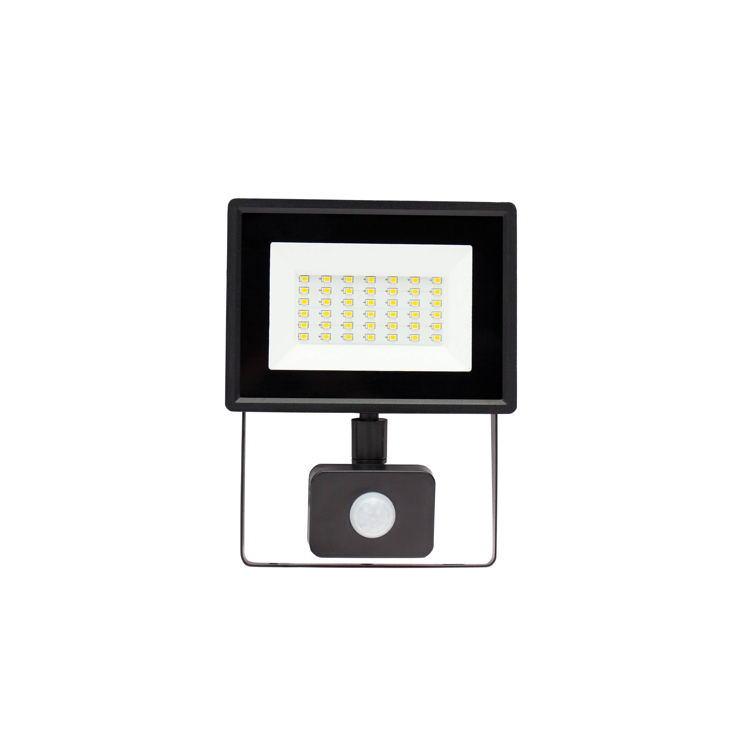 Spectrum LED LUX3 Fluter schwarz 30W Strahler 2800lm IP44 Neutral 4000K mit Bewegungsmelder