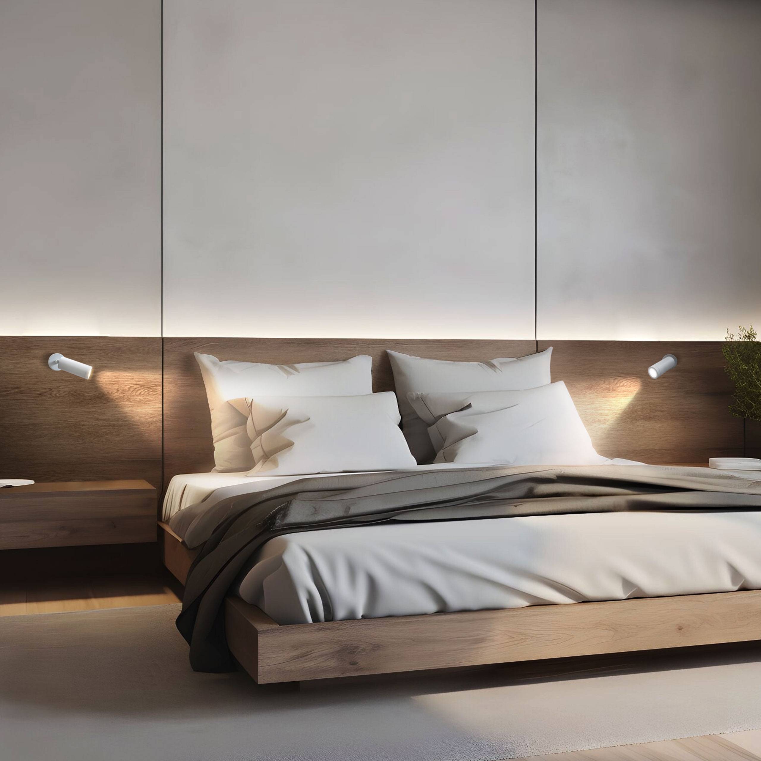 Spectrum LED Wandleuchte Madara Slim GU10 MR11 schwenkbar IP20 mit schalter weiß max. 4W rund