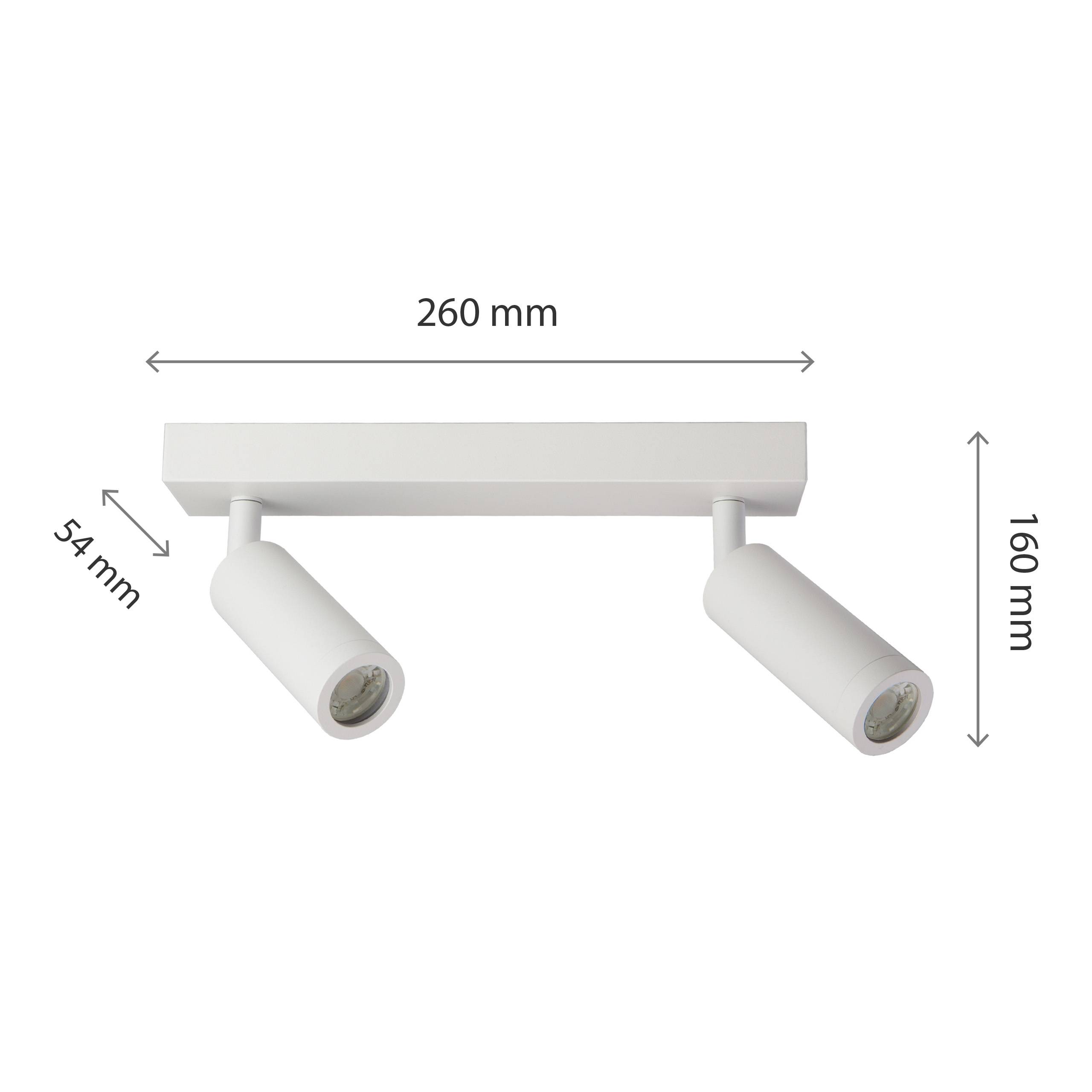 Spectrum LED Deckenleuchte Madara Slim 2x GU10 MR11 schwenkbar IP20 weiß max. 4W rund