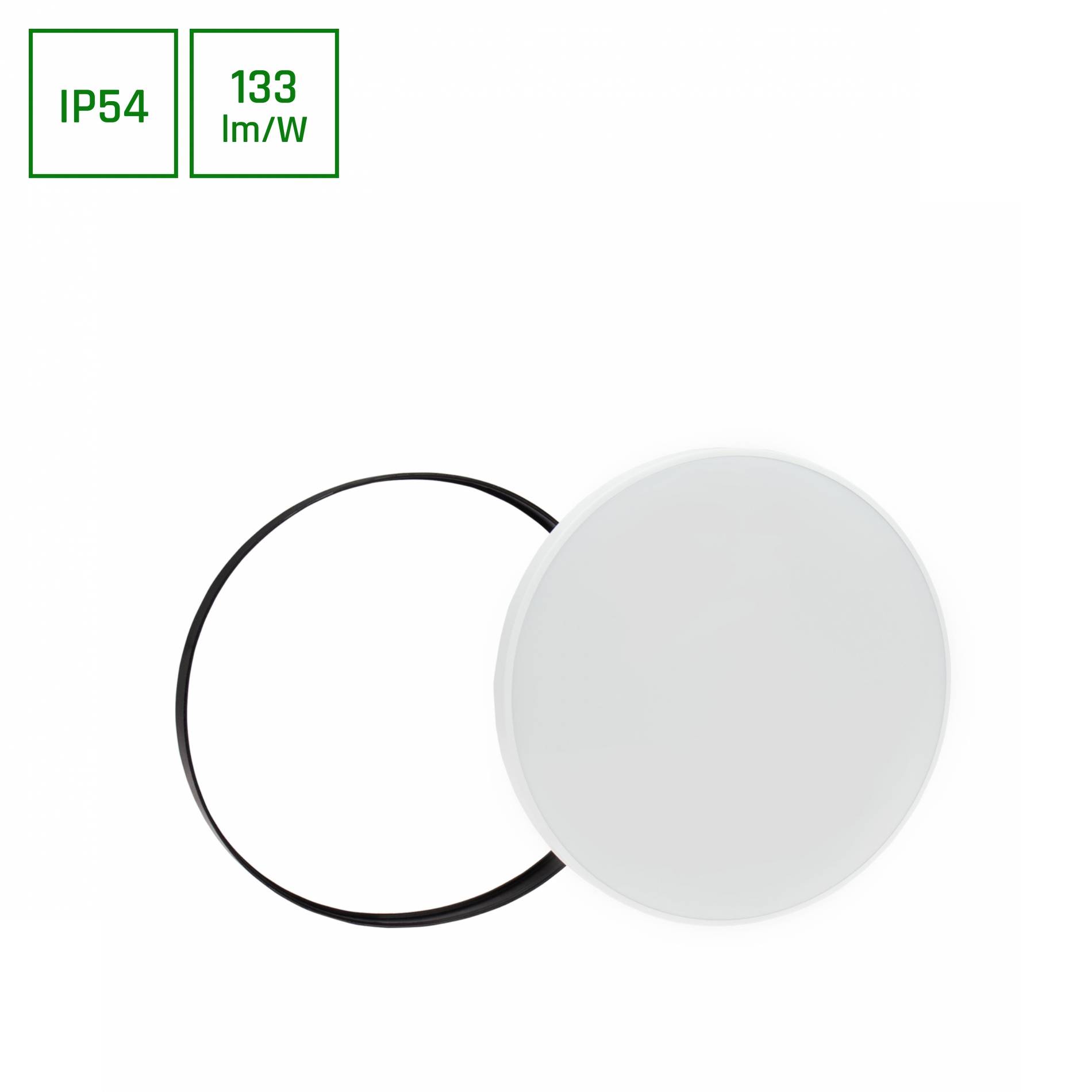 Spectrum LED NYMPHEA RINGS schwarz & weiß Deckenleuchte IP54 40W 5300lm Neutral 4000K rund