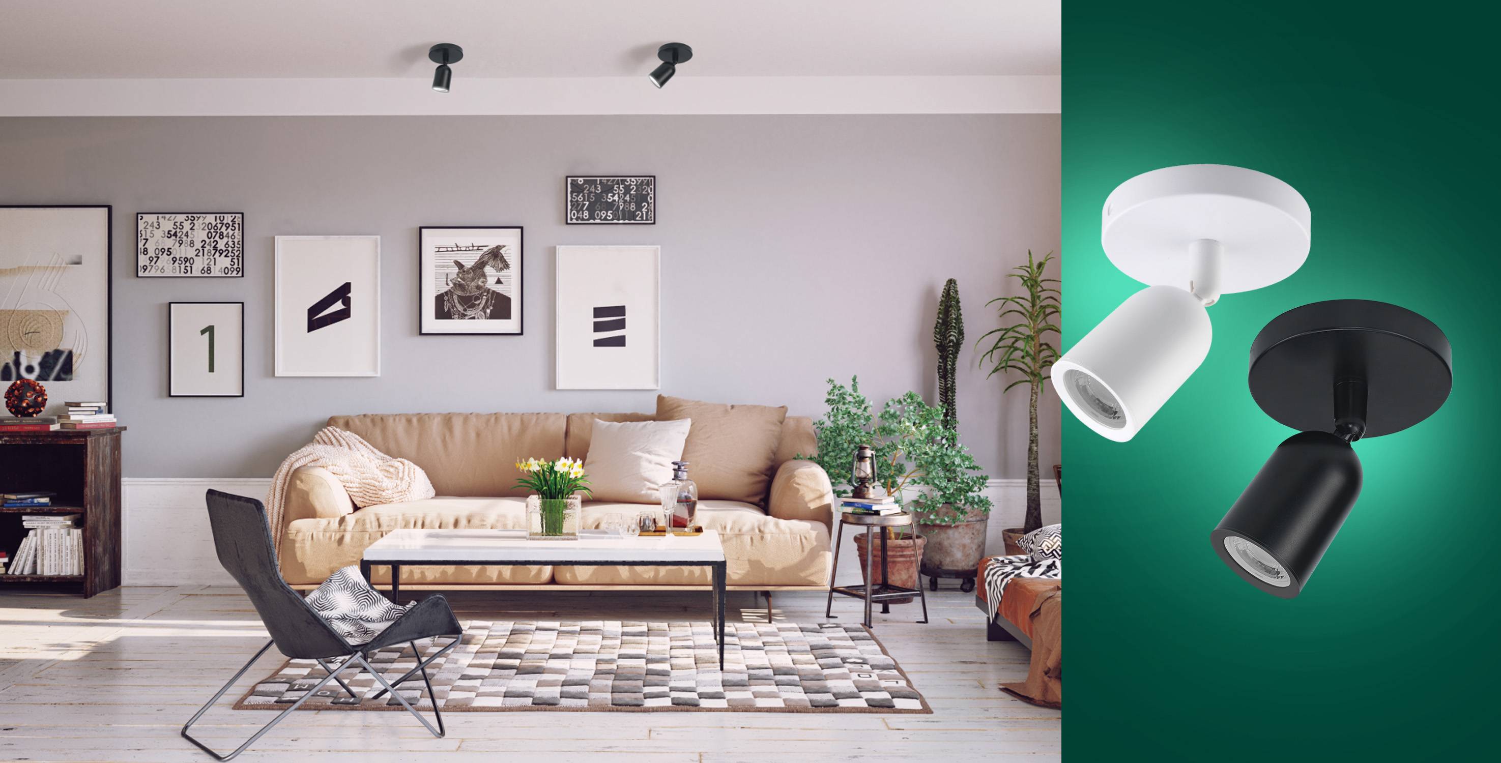 Spectrum LED SOLIS SPOT GU10 weiß Deckenleuchte IP20 schwenkbar 250V max. 6W rund