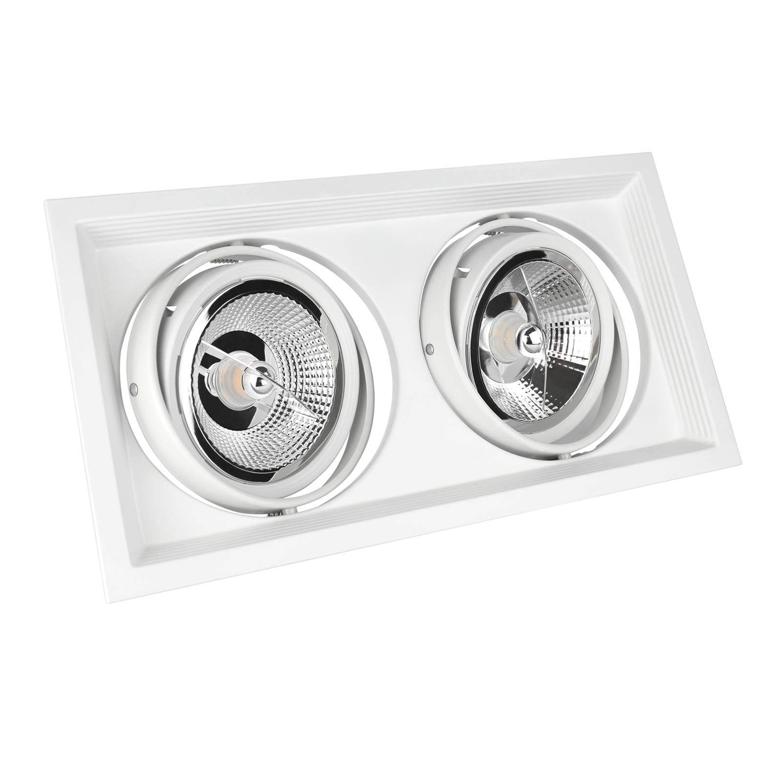 Spectrum LED MDD Maxi Due GU10 AR111 2fach Einbaustrahler max. 2x 25W schwenkbar weiß eckig