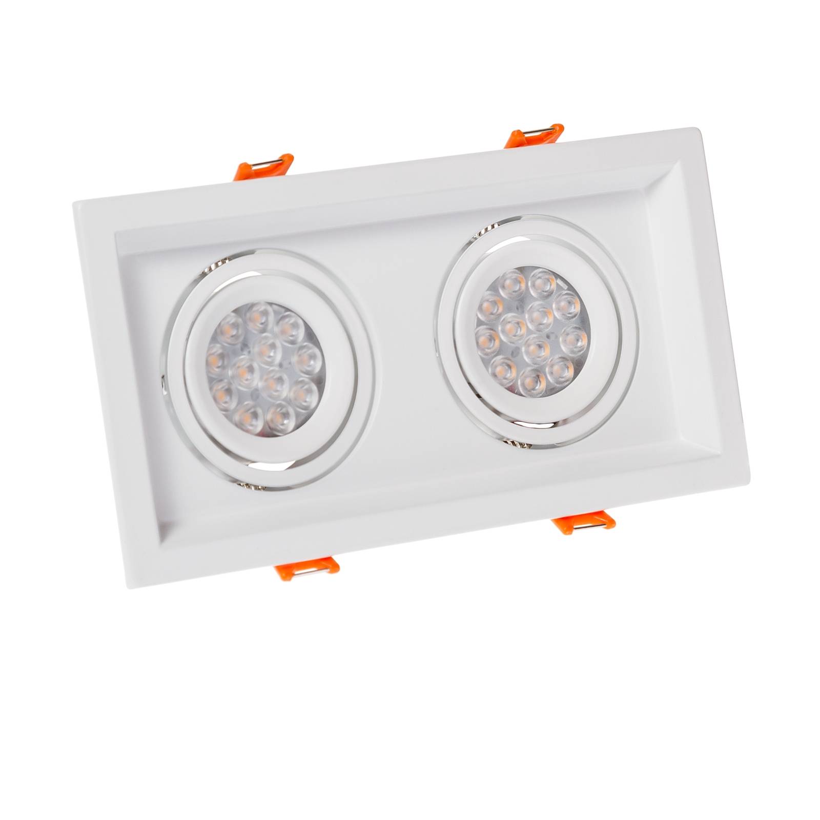Spectrum LED MDD Mini Due GU10 2fach Einbaustrahler Downlight IP20 max.10W schwenkbar weiß eckig