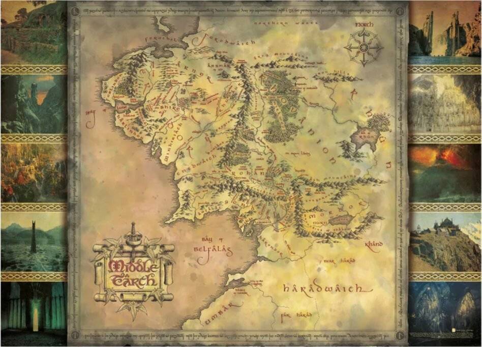 Herr der Ringe Puzzle Map (1000 Teile)