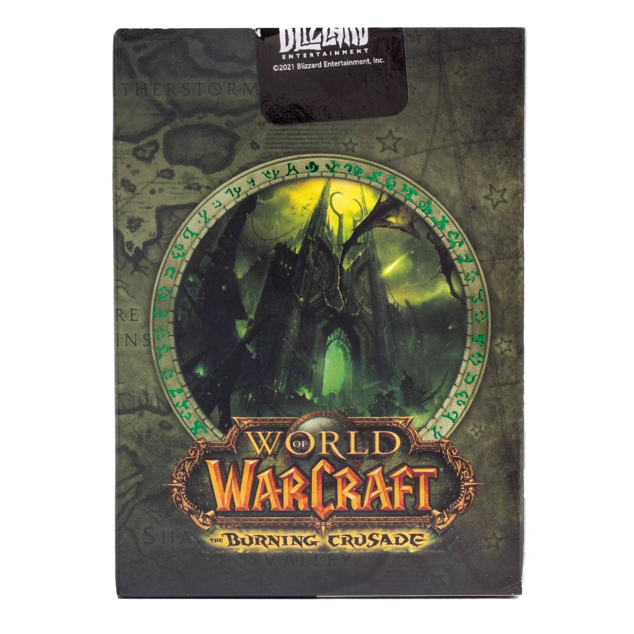 World of Warcraft: The Burning Crusade Videospiel-Covermotiv mit einer dunkelgrünen dämonischen Turmszene und dem Blizzard Entertainment-Logo.