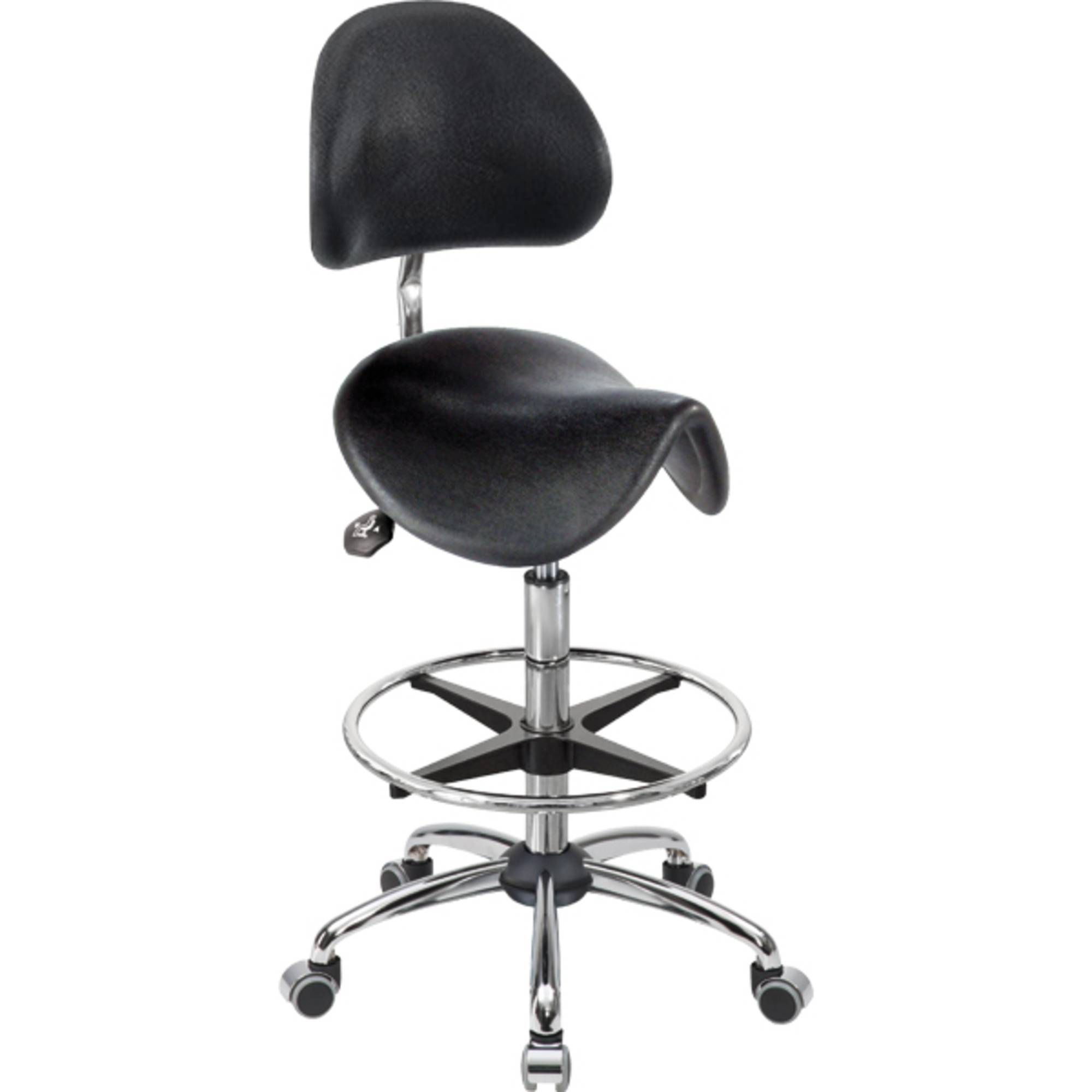 Meychair Hocker 4134 A4R-MED-HR-PU-FR5 Rollen Rücken sw
