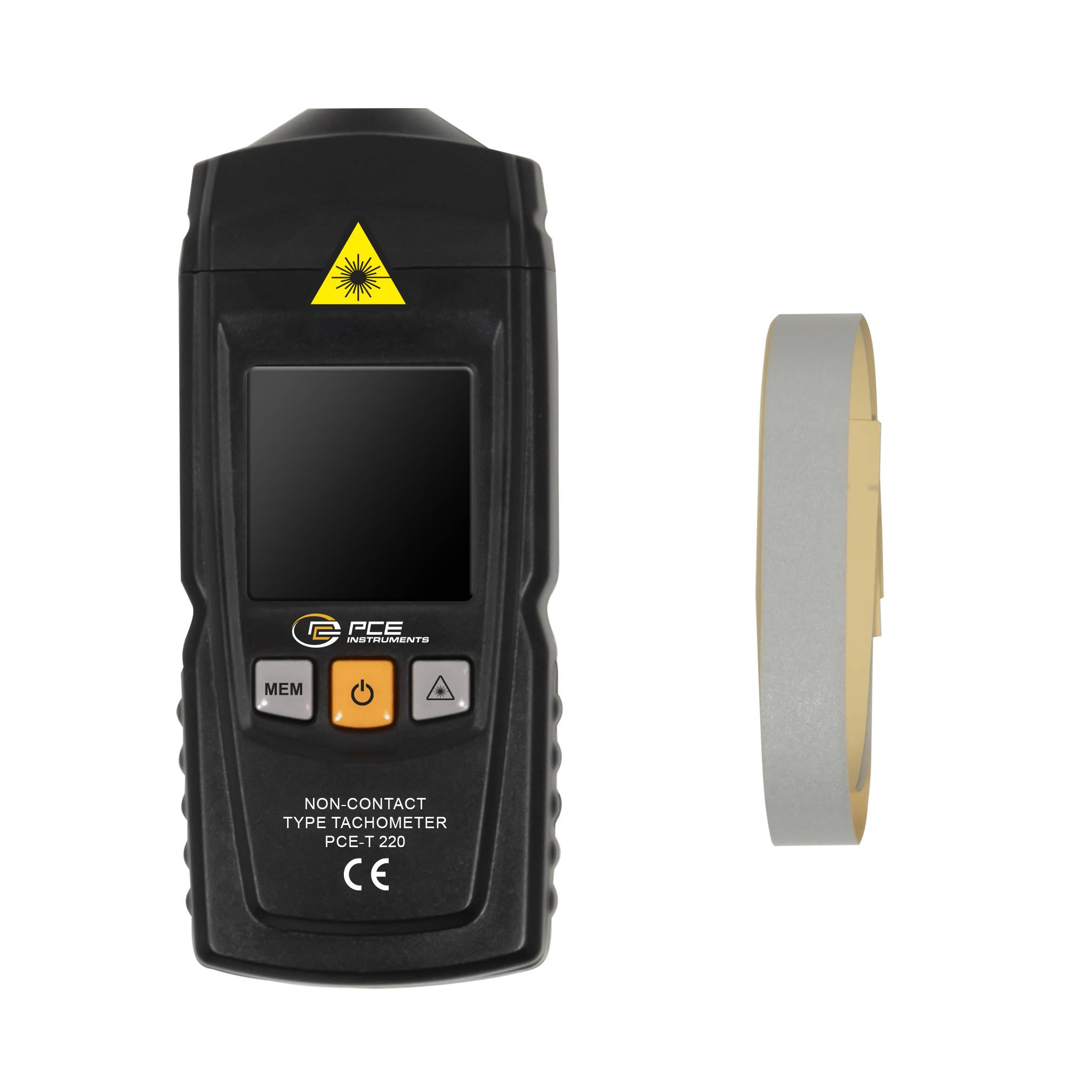 PCE Instruments Drehzahlmesser PCE-T 220 |Drehzahl optisch 2,5 .. 99999 Umdrehungen pro Minute rpm |Auflösung 0,1 rpm