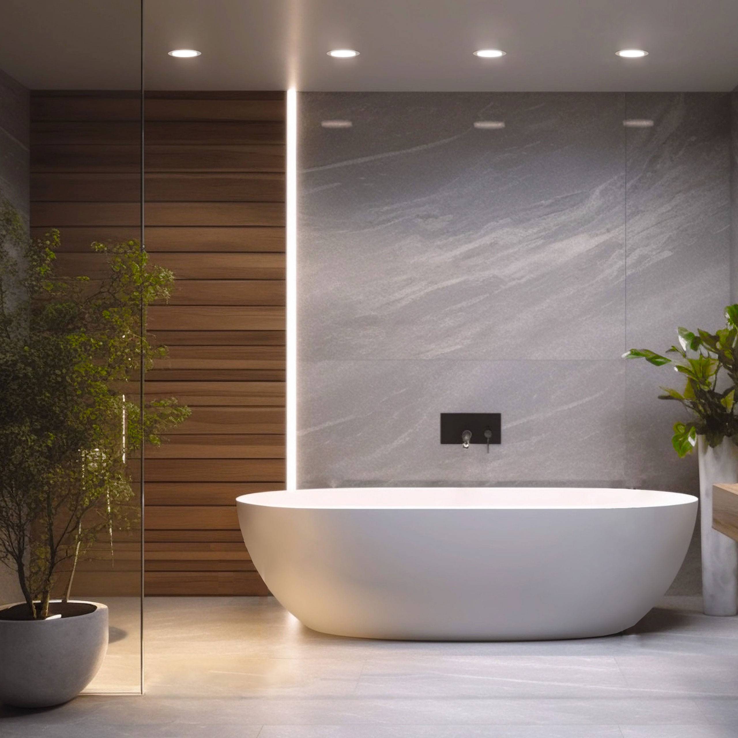 Spectrum LED DURE 3 MAX Badezimmerleuchte 12W rund 1600lm weiß IP44 Warmweiß 3000K