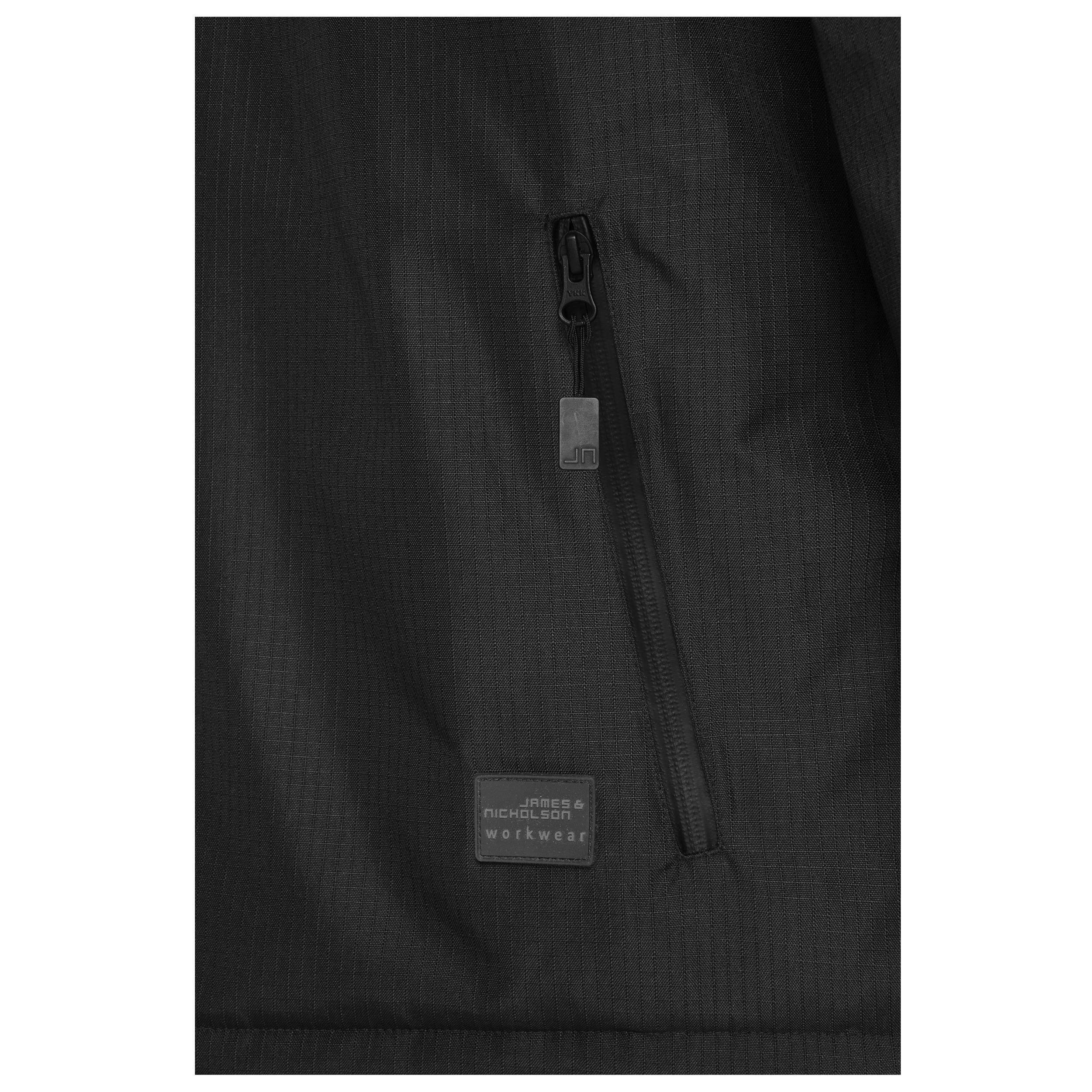 James & Nicholson® JN1815 Padded Hardshell Workwear Jacket Größe:5XL black/black
