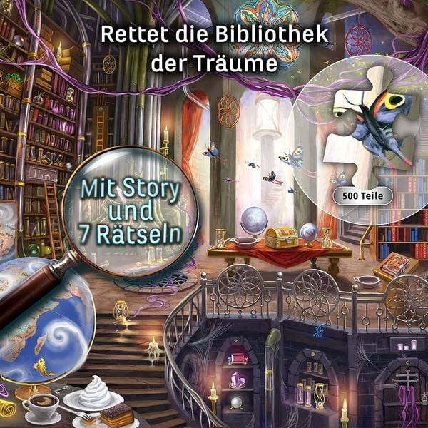 KOSMOS 684471 - EXIT Das Puzzle, Die Bibliothek der Träume, 500 Teile mit Story und 7 Rätseln