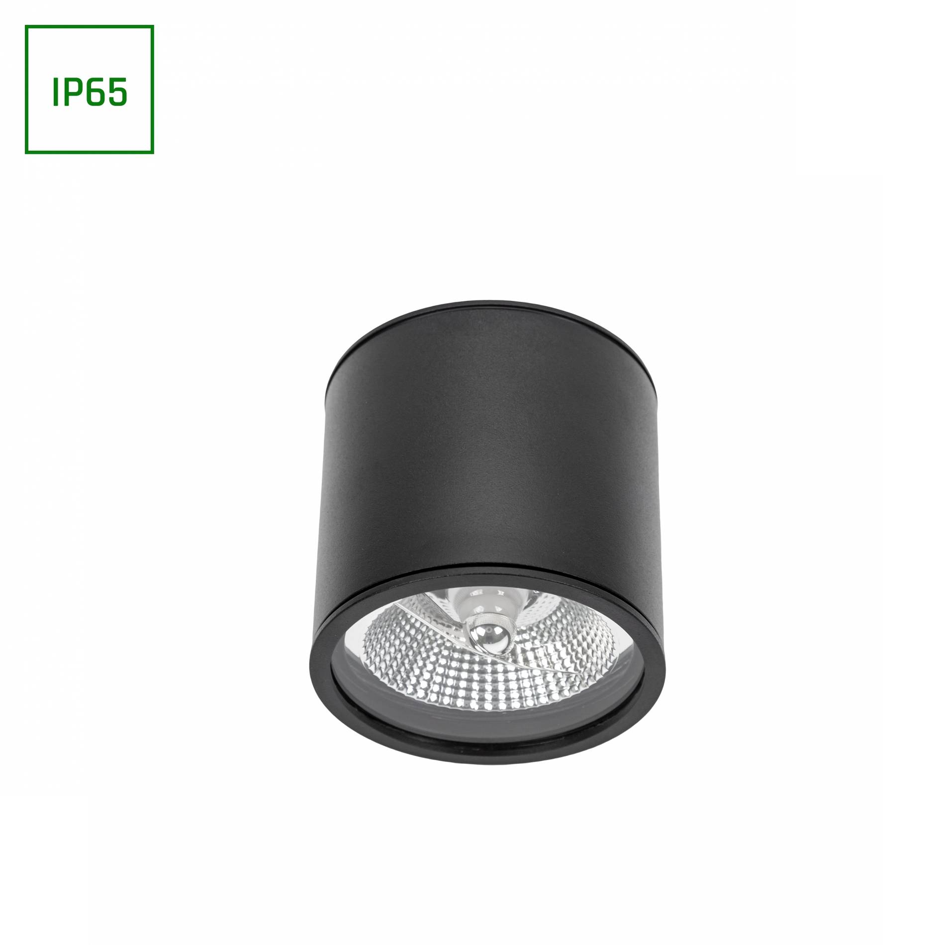 Spectrum LED Chloe GU10 AR111 Aufbauleuchte schwarz Deckenleuchte IP65 max. 12W rund