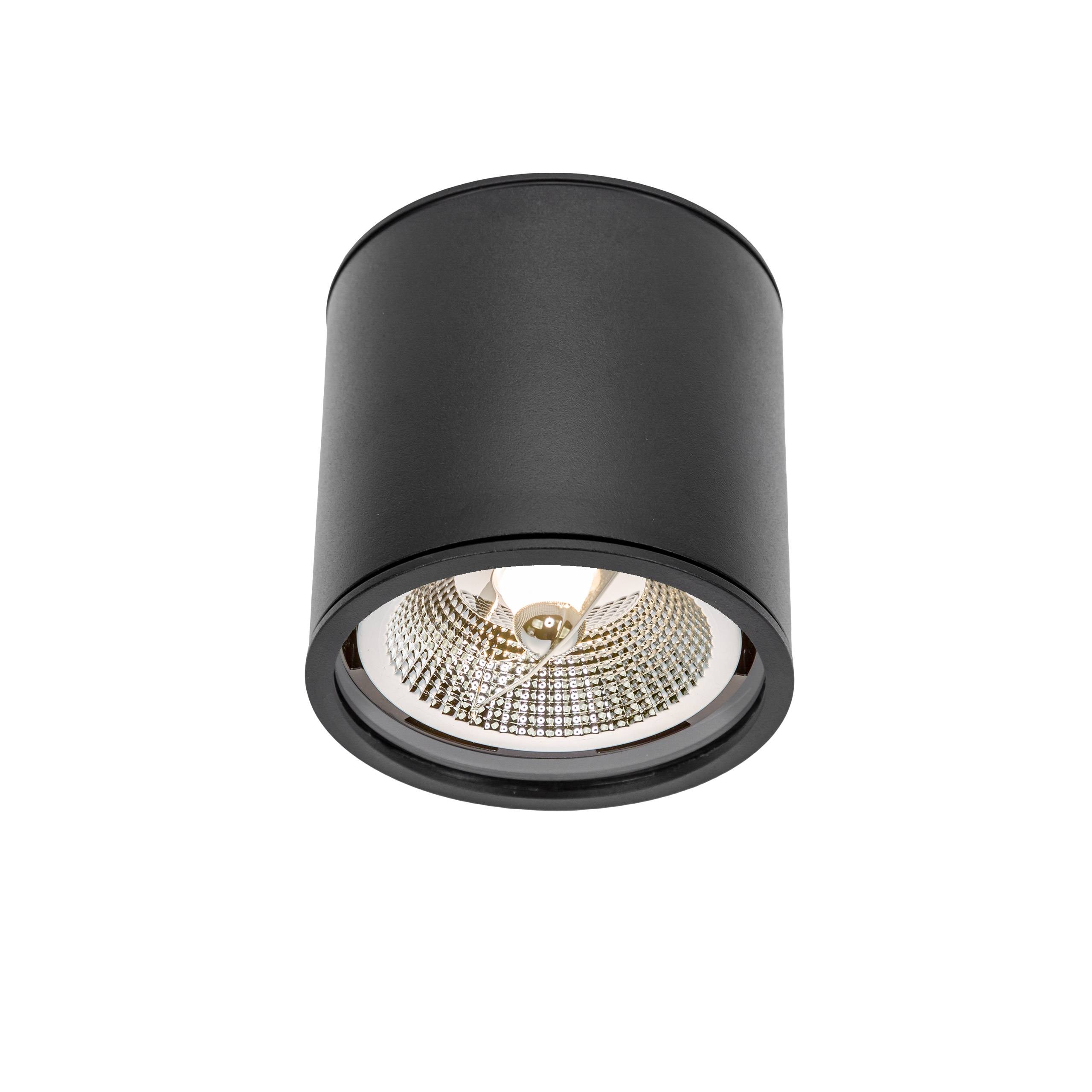 Spectrum LED Chloe GU10 AR111 Aufbauleuchte schwarz Deckenleuchte IP65 max. 12W rund