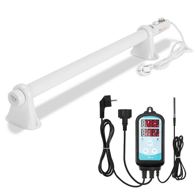 Gewächshausheizung 90W Mit 3000W Digitaltemperaturregler Elektrische Stabheizung Weiß für Gewächshäuser Flexible Installation